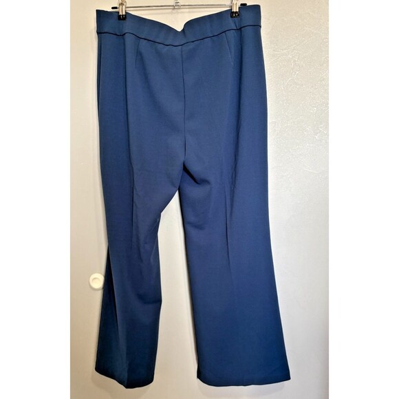 Dennis Basso PL 14 Petite Pants Luxe Crepe Pull On Bootcut Blue XL - Picture 5 of 9